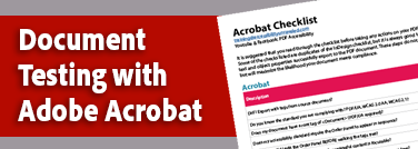 Title: Document testing with Adobe Acrobat. Acrobat checklist sample document.